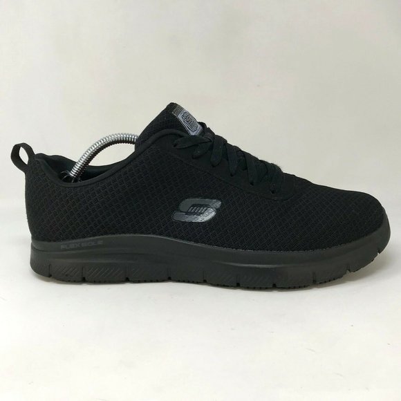 Skechers Shoes | Skechers Mens Flex Advantage Bendon 77125w Black Work Shoes Lace Up Size 10.5 | Color: Black | Size: 10.5 | Baileyshanger's Closet